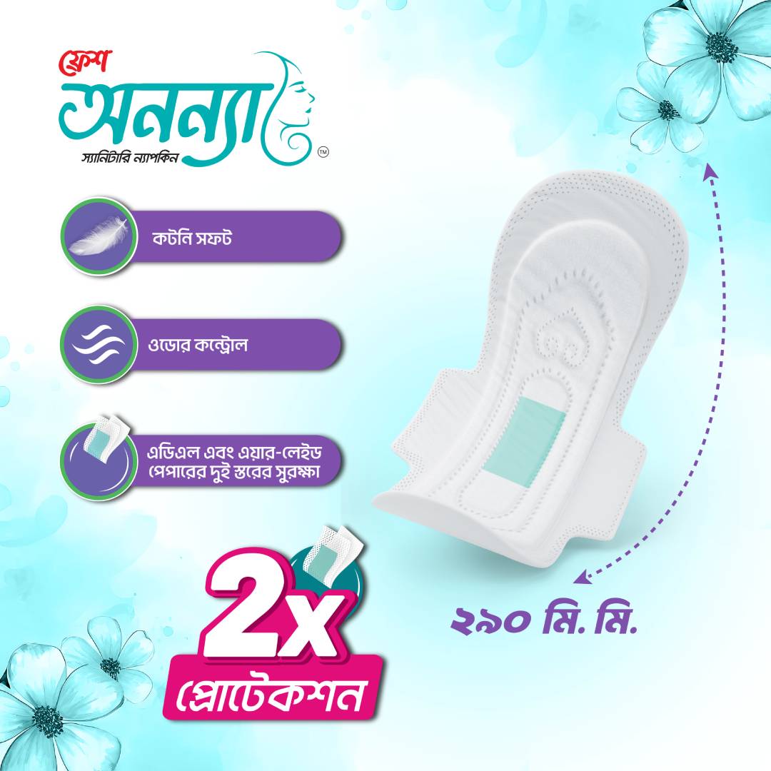 Fresh Anonna Heavy Flow Wings Sanitary Napkin 290 MM 2 pcs thumbnail 2