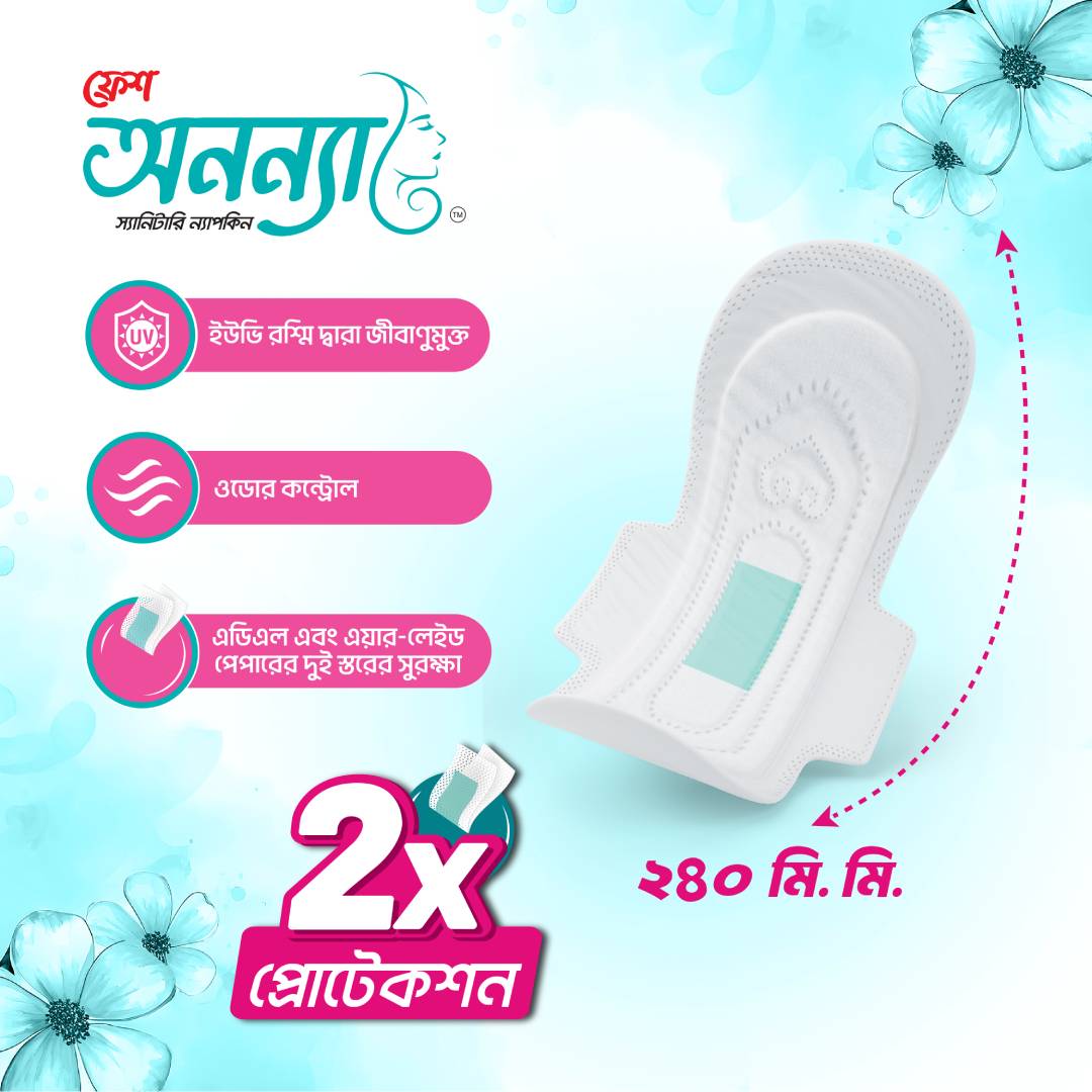 Fresh Anonna Regular Flow Wings Sanitary Napkin 240 MM 8 pcs thumbnail 3